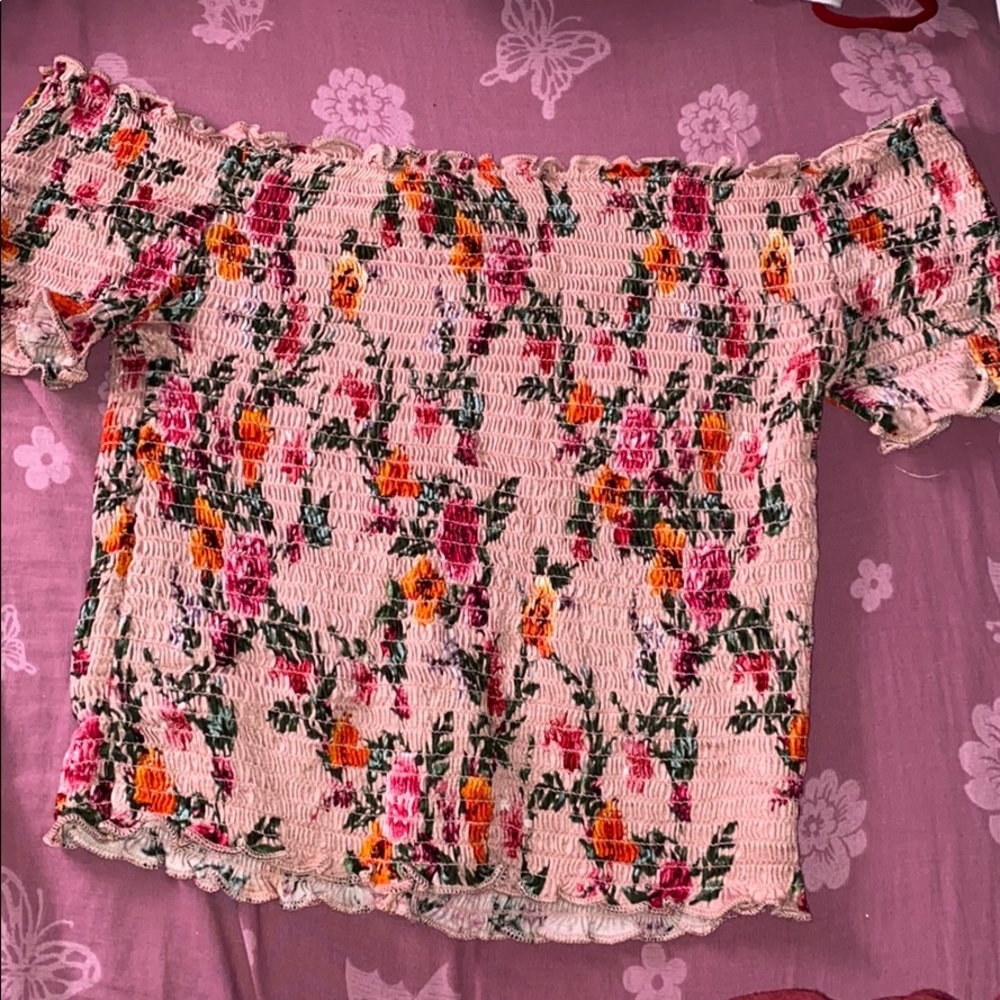 Flower Print Crop Top